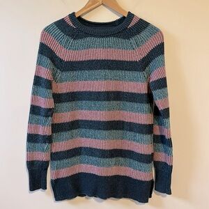 LL Bean Cotton Knit Striped Sweater